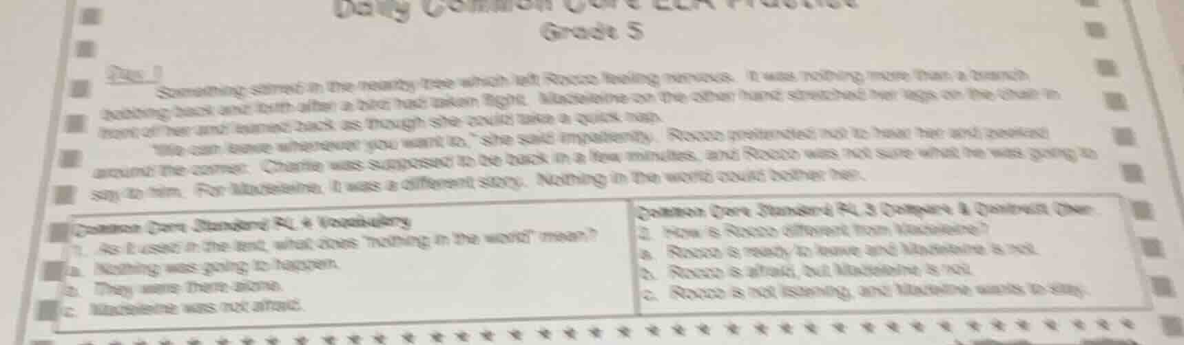 daily common core ela practice grade 5 day 1 something stirred in the n…