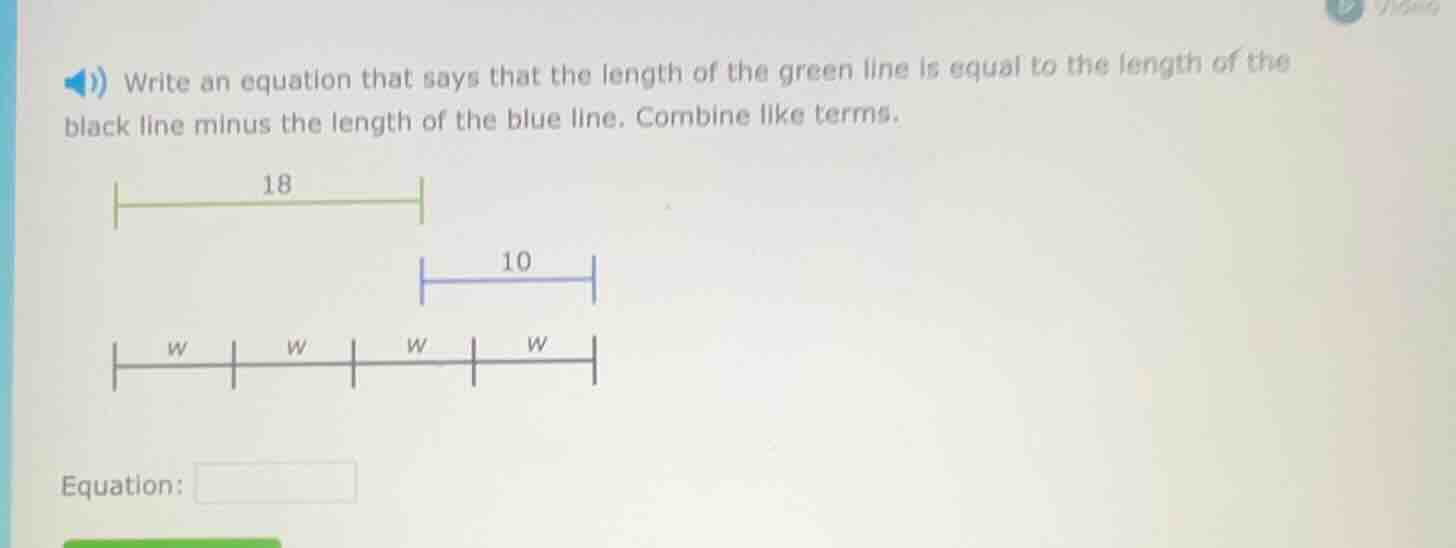 write an equation that says that the length of the green line is equal …