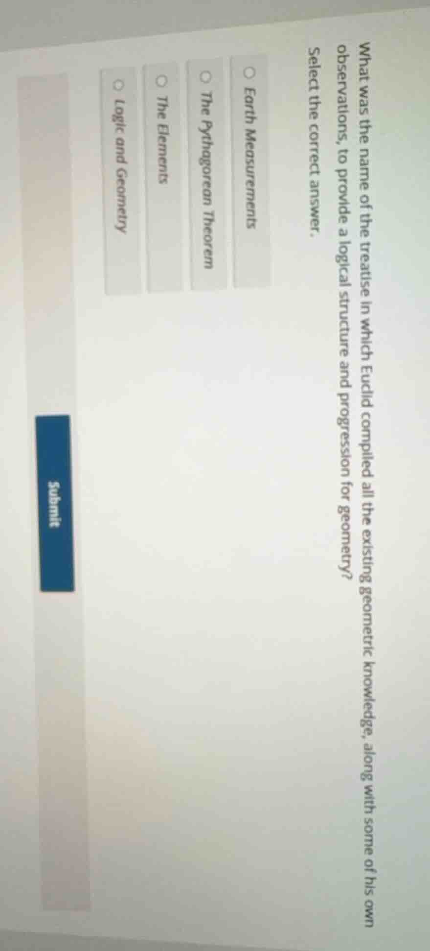 what was the name of the treatise in which euclid compiled all the exis…