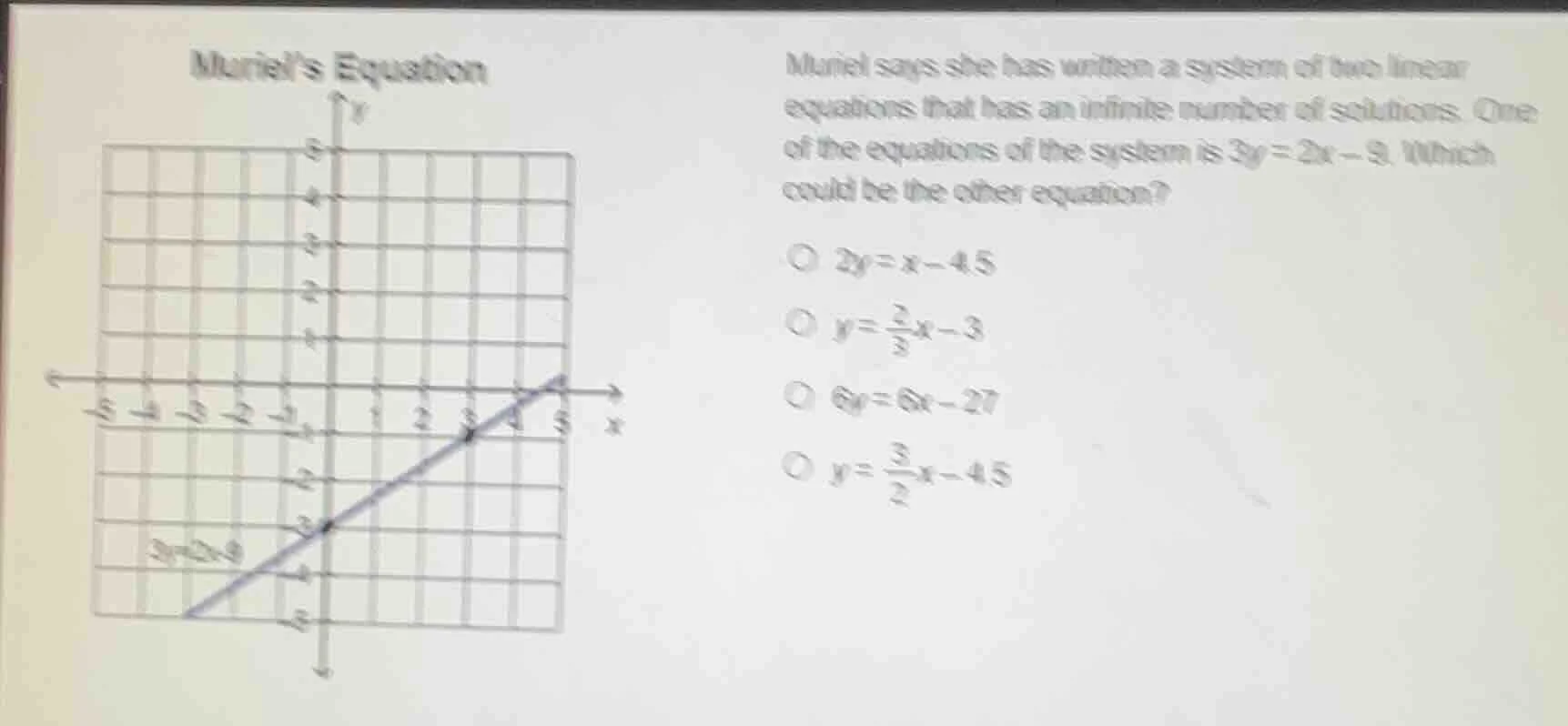 muriel’s equation muriel says she has written a system of two linear eq…