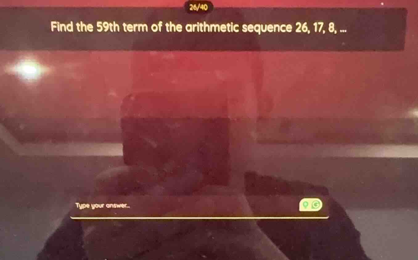 find the 59th term of the arithmetic sequence 26, 17, 8, ...