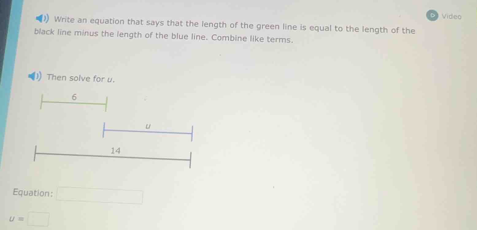 write an equation that says that the length of the green line is equal …