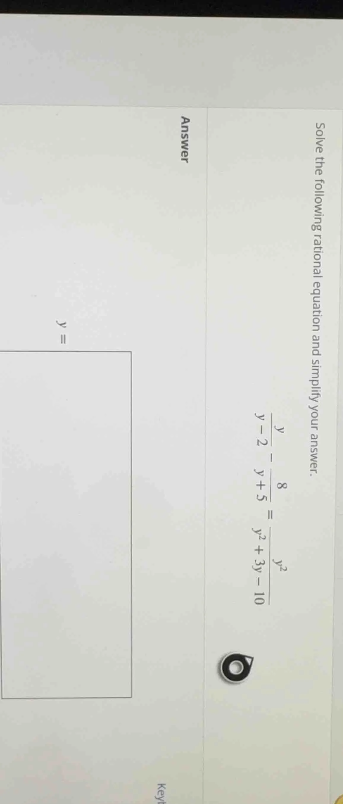 solve the following rational equation and simplify your answer. \\(\\fr…