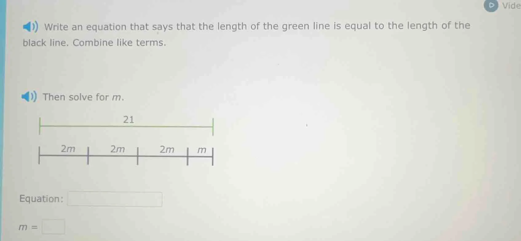 write an equation that says that the length of the green line is equal …