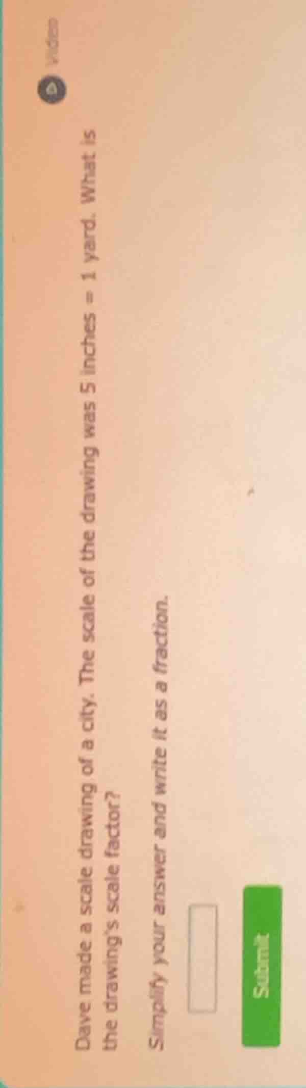 dave made a scale drawing of a city. the scale of the drawing was 5 inc…