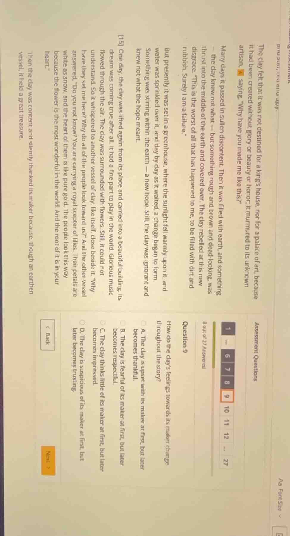 assessment questions 1... 6 7 8 9 10 11 12... 27 8 out of 27 answered q…