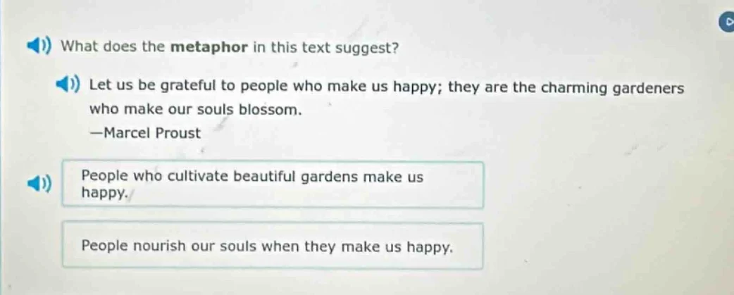 what does the metaphor in this text suggest? let us be grateful to peop…