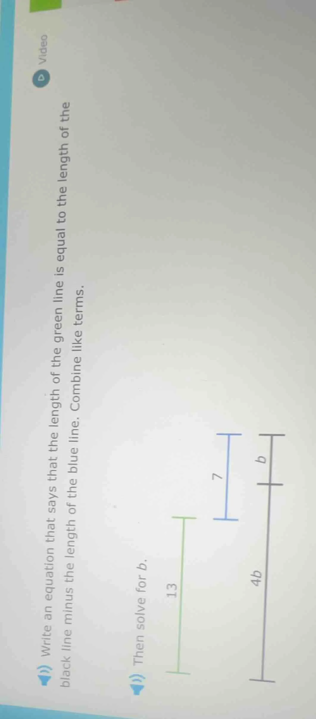 write an equation that says that the length of the green line is equal …