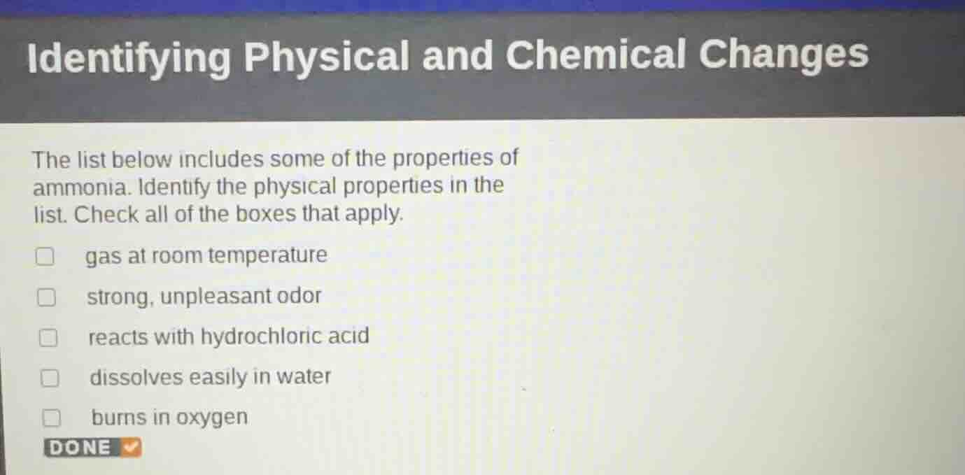 identifying physical and chemical changes the list below includes some …