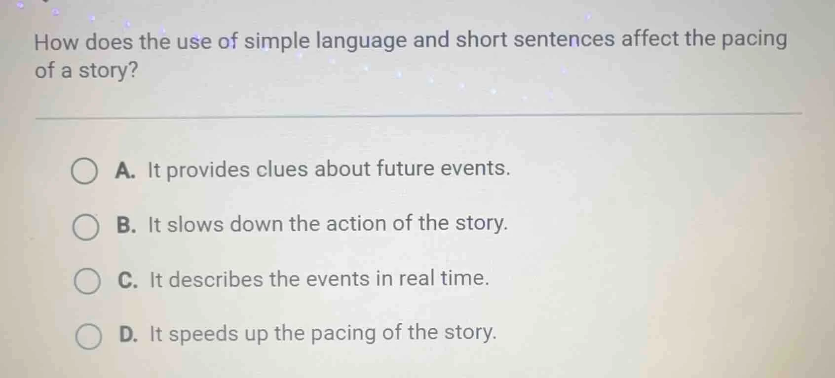 how does the use of simple language and short sentences affect the paci…