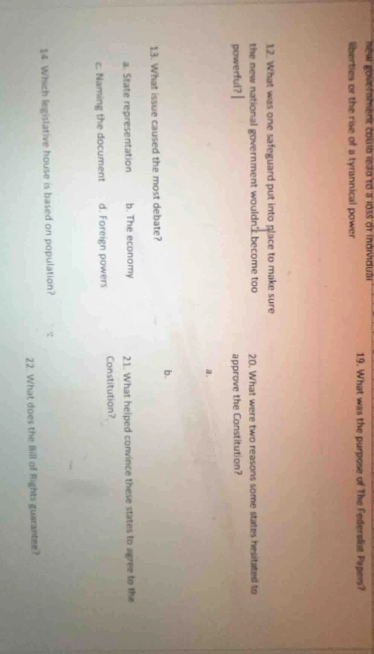 12. what was one safeguard put into place to make sure the new national…