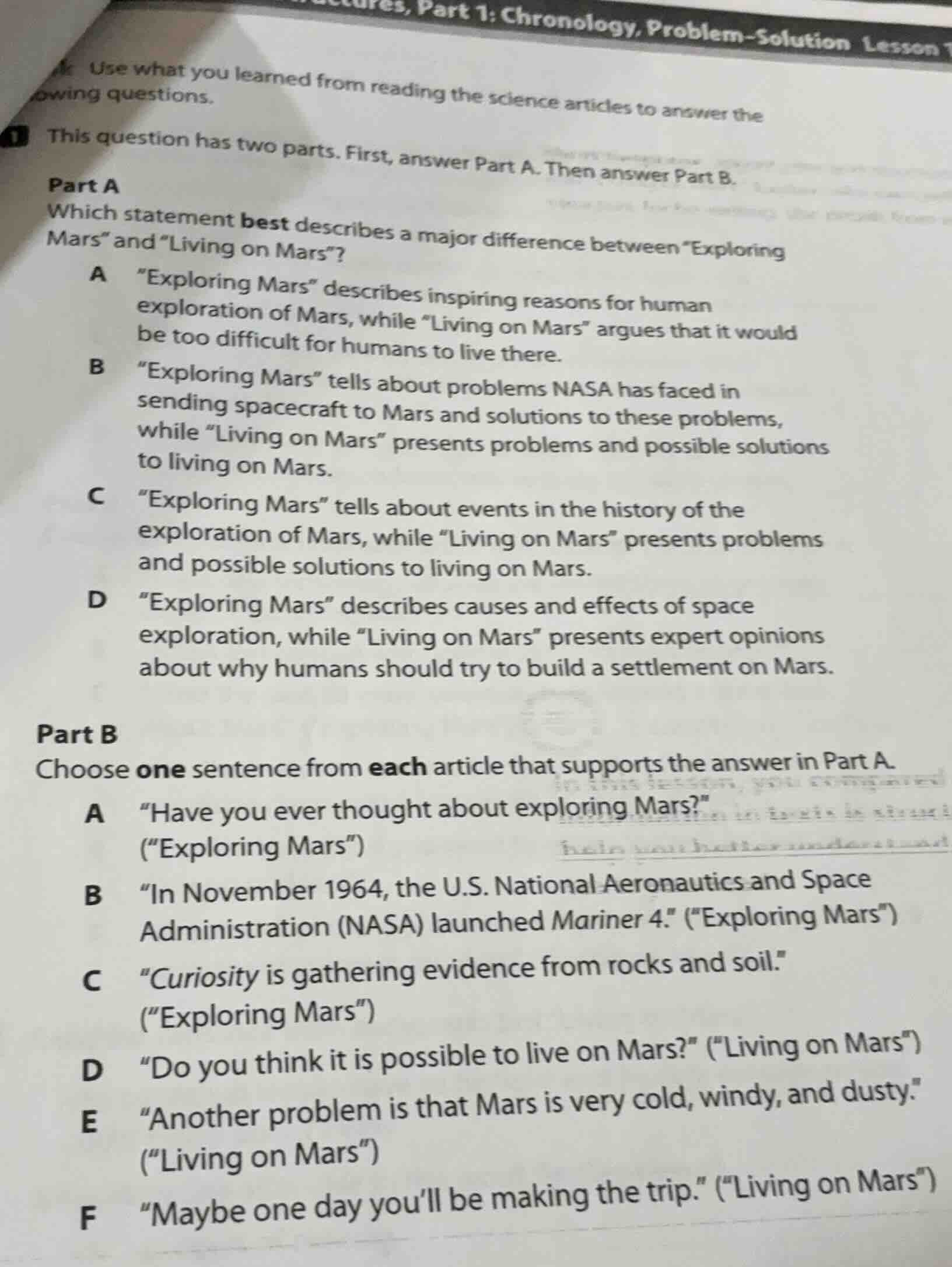 use what you learned from reading the science articles to answer the fo…