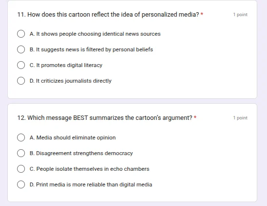 11. how does this cartoon reflect the idea of personalized media? * 1 p…