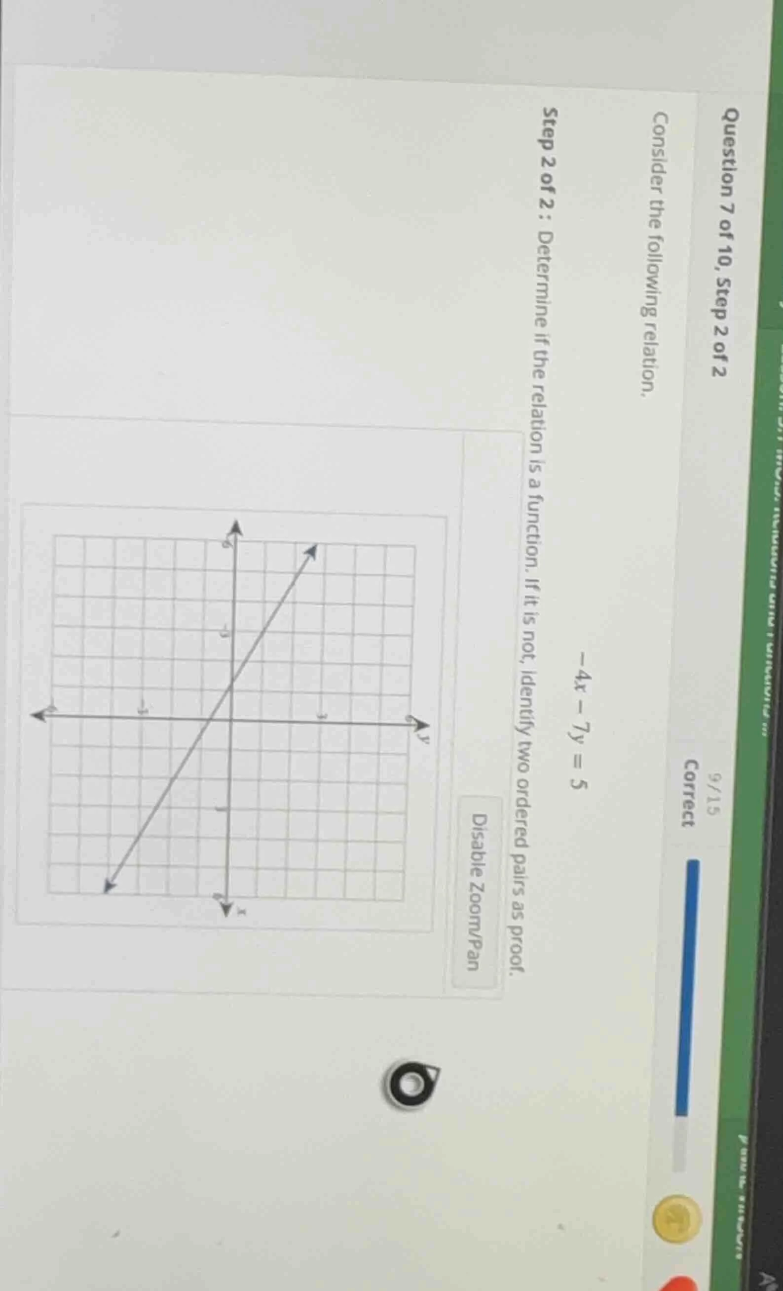 question 7 of 10, step 2 of 2 consider the following relation. -4x - 7y…