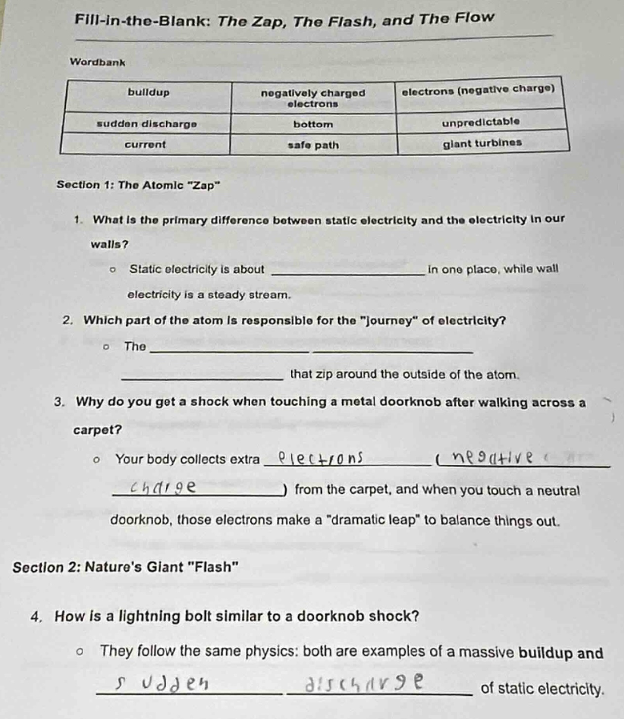 fill - in - the - blank: the zap, the flash, and the flow wordbank buil…