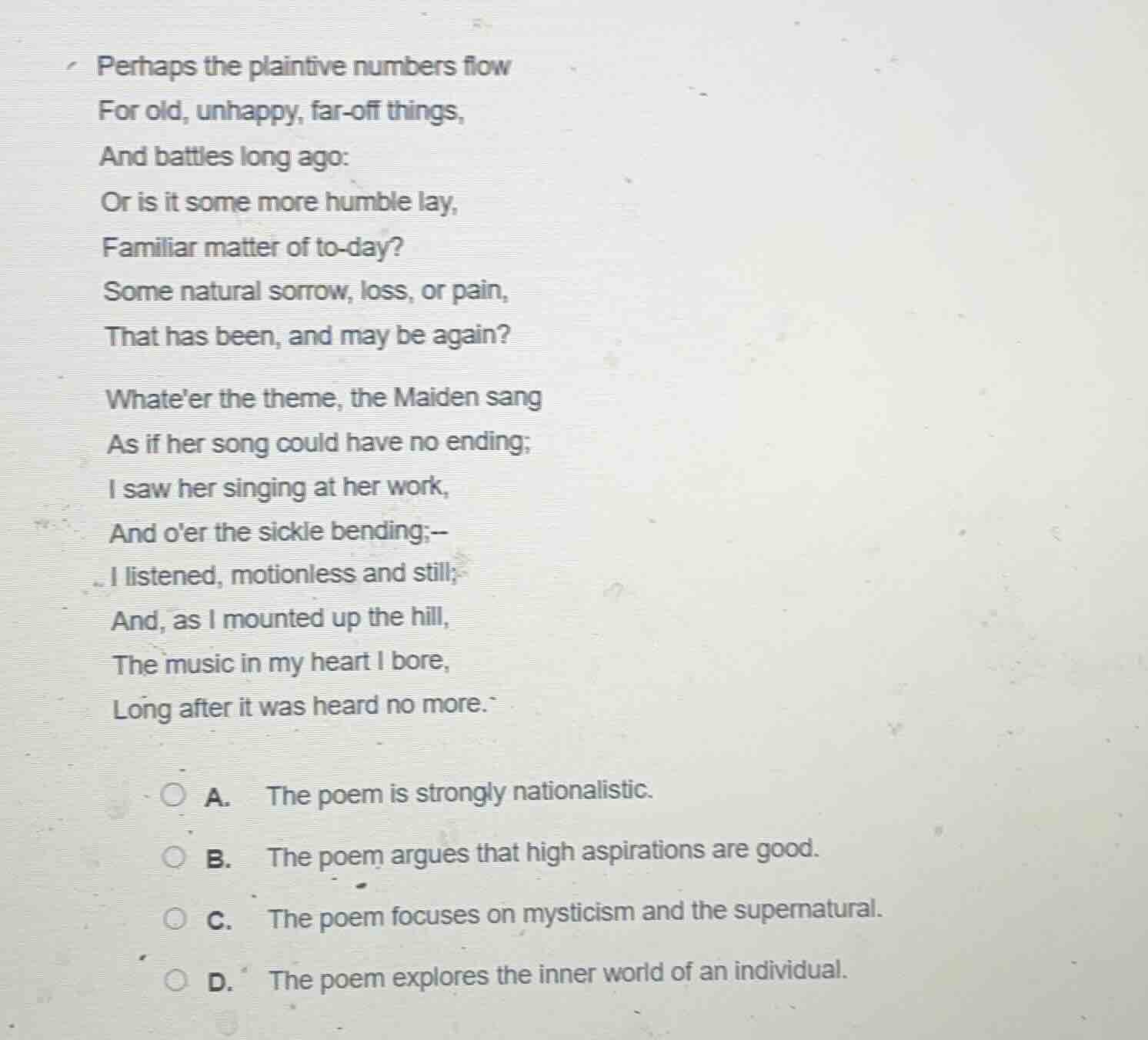 perhaps the plaintive numbers flow for old, unhappy, far - off things, …