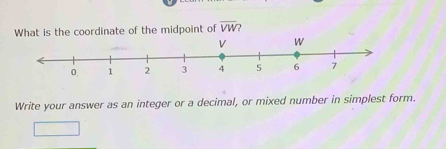 what is the coordinate of the midpoint of \\(\\overline{vw}\\)? write y…