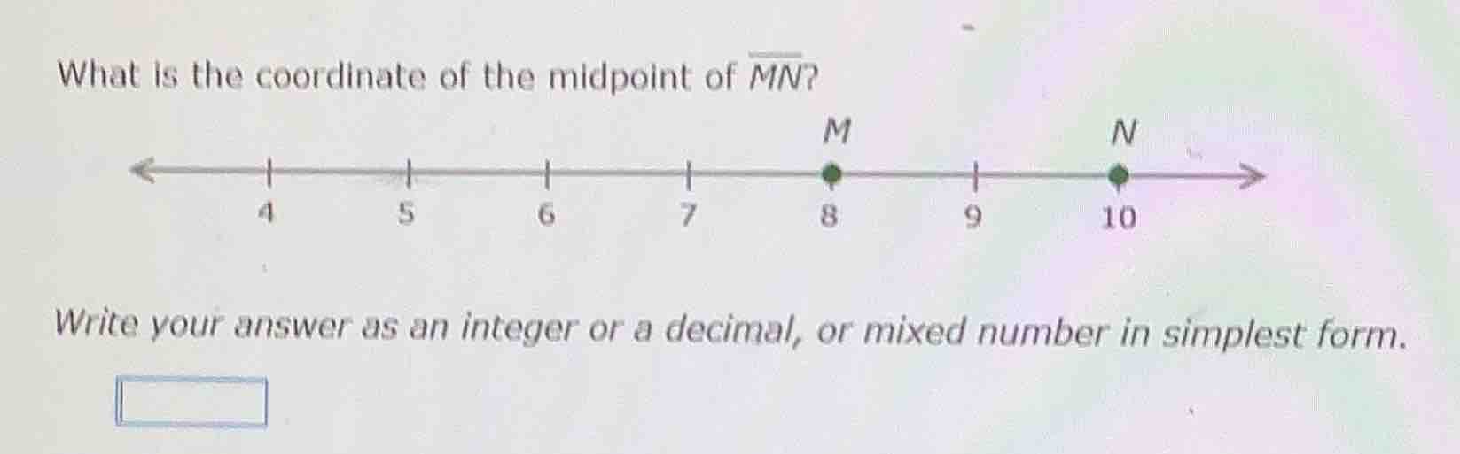 what is the coordinate of the midpoint of \\(\\overline{mn}\\)? write y…