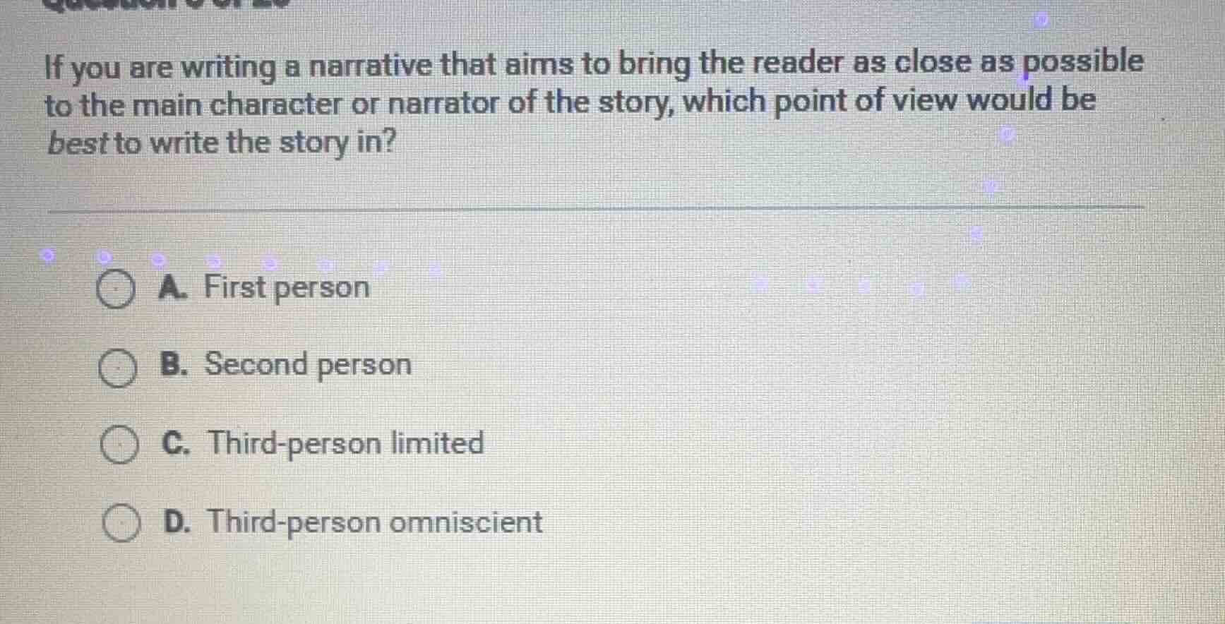 if you are writing a narrative that aims to bring the reader as close a…