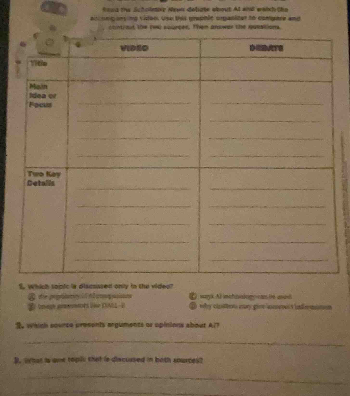 read the scholastic news debate about ai and watch the accompanying vid…