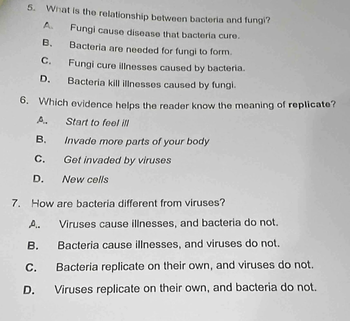 5. what is the relationship between bacteria and fungi? a. fungi cause …