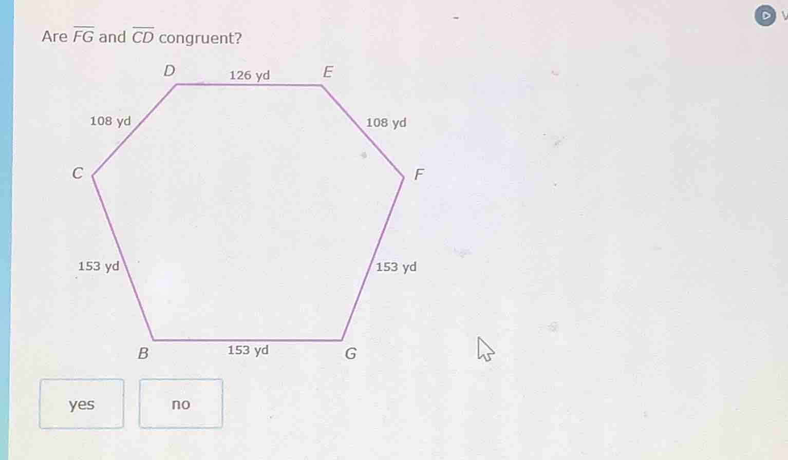 are \\(\\overline{fg}\\) and \\(\\overline{cd}\\) congruent? (the image…