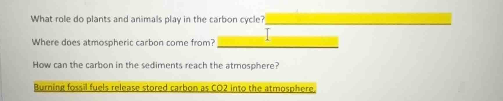 what role do plants and animals play in the carbon cycle? where does at…
