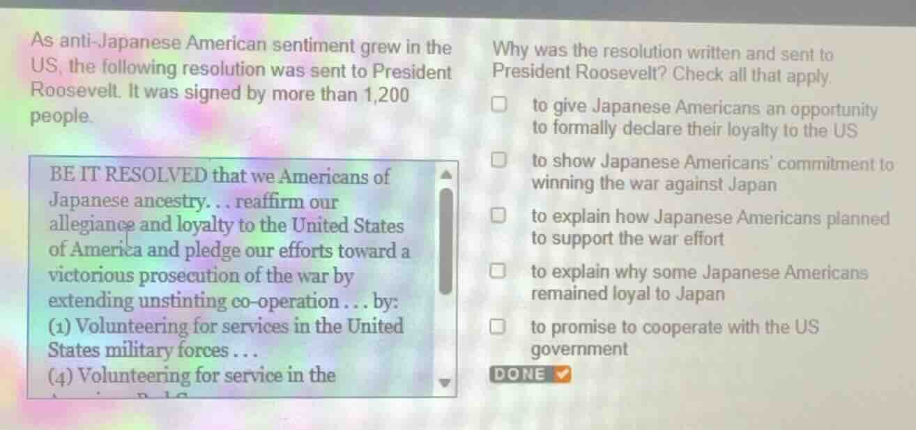 as anti - japanese american sentiment grew in the us, the following res…