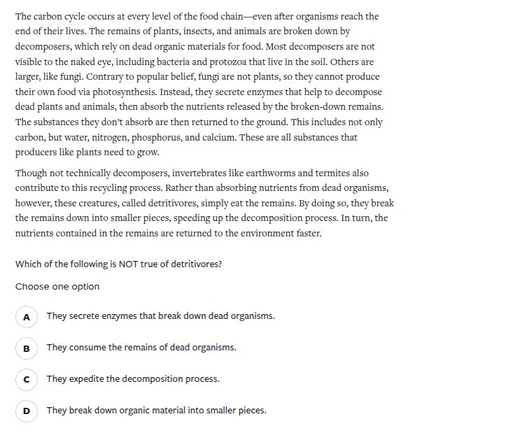 the carbon cycle occurs at every level of the food chain—even after org…
