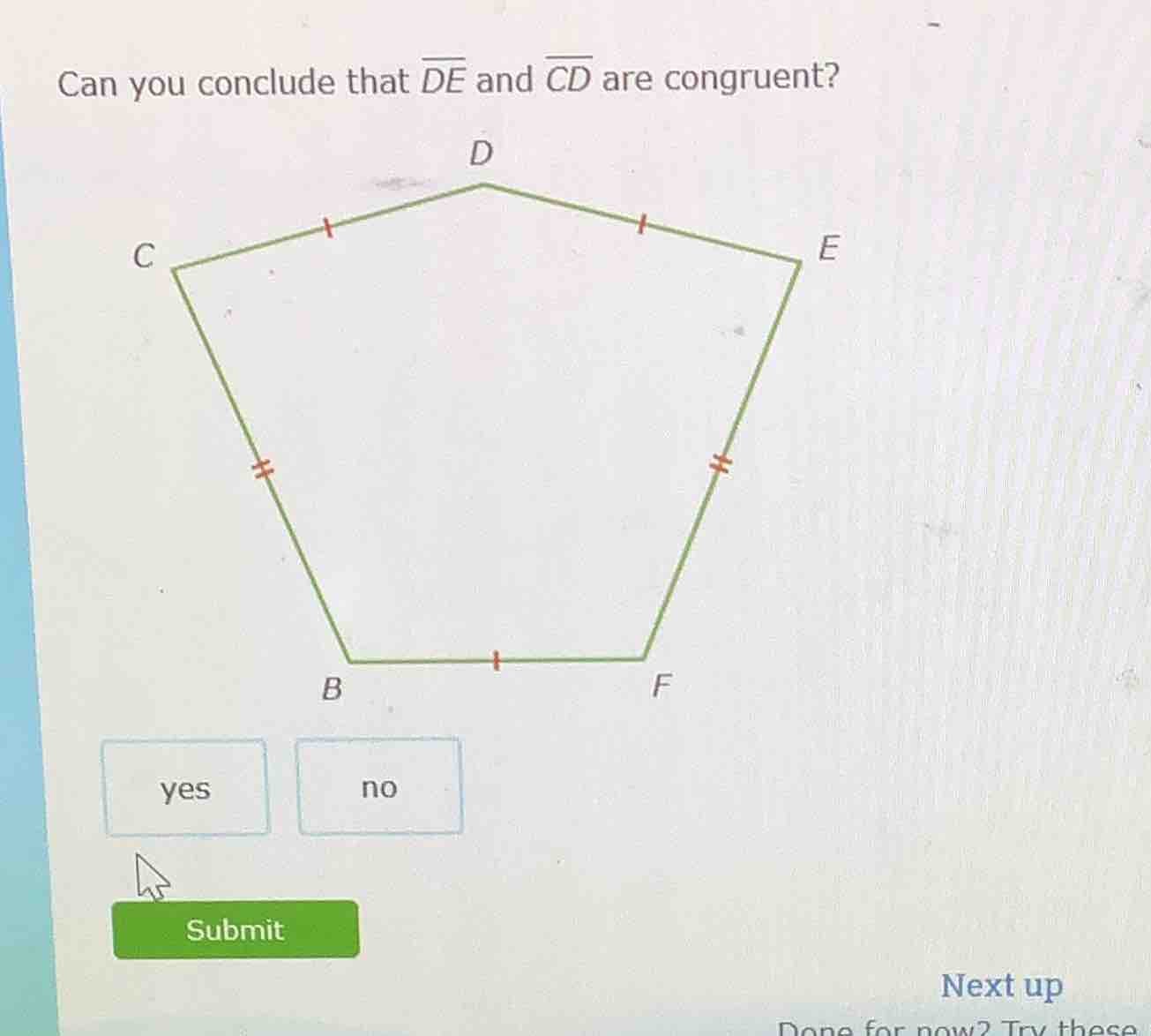 can you conclude that \\(\\overline{de}\\) and \\(\\overline{cd}\\) are…