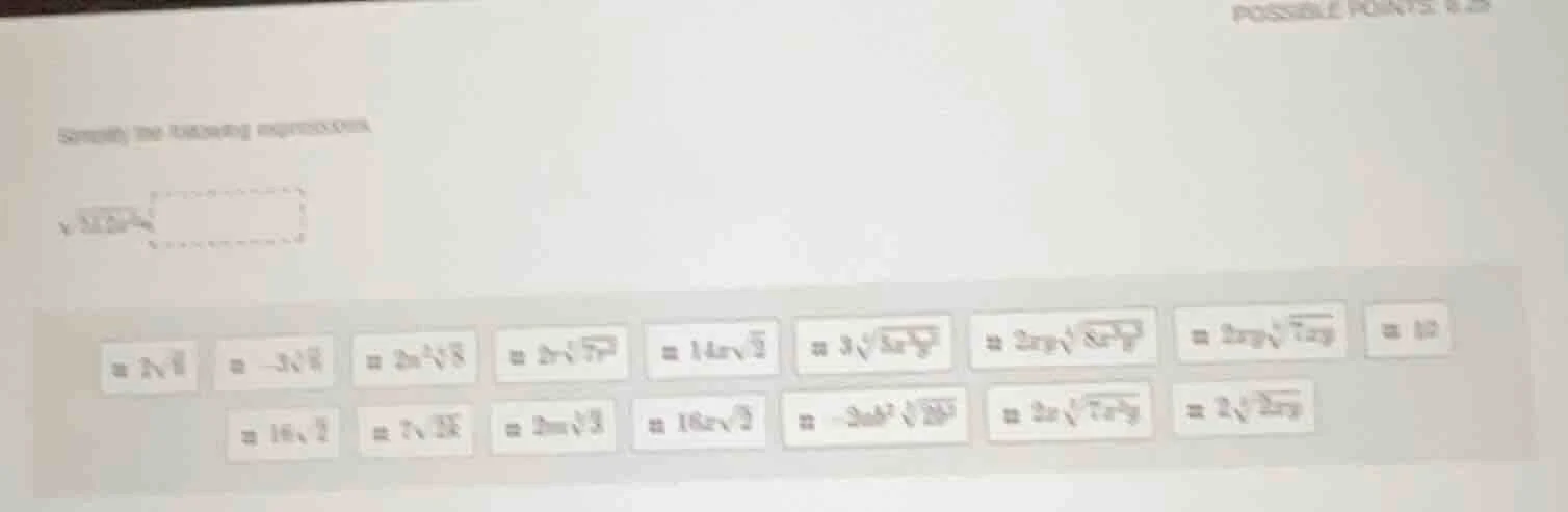simplify the following expressions