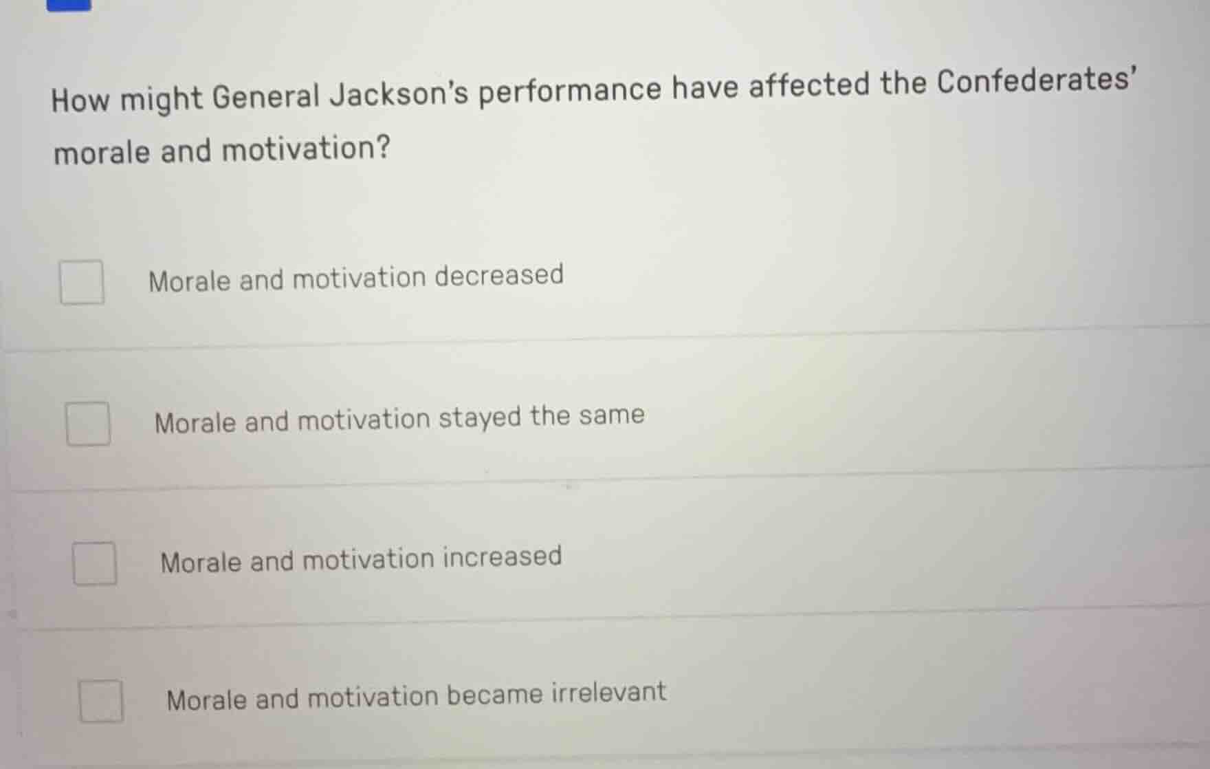 how might general jackson’s performance have affected the confederates’…
