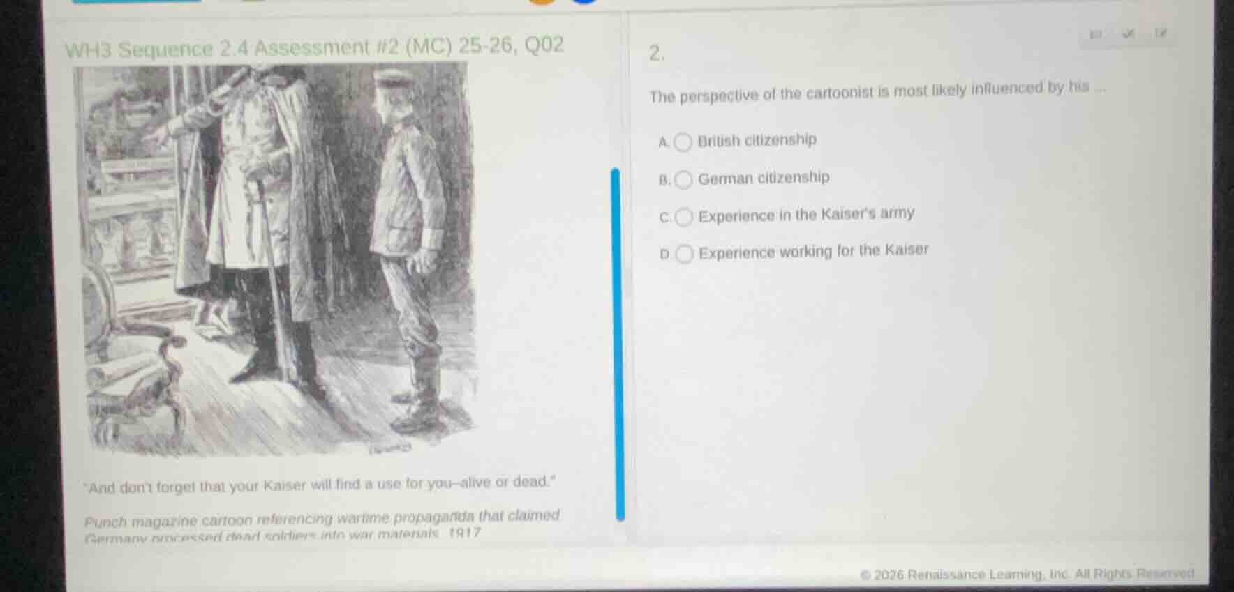 wh3 sequence 2.4 assessment #2 (mc) 25-26, q02 2. the perspective of th…