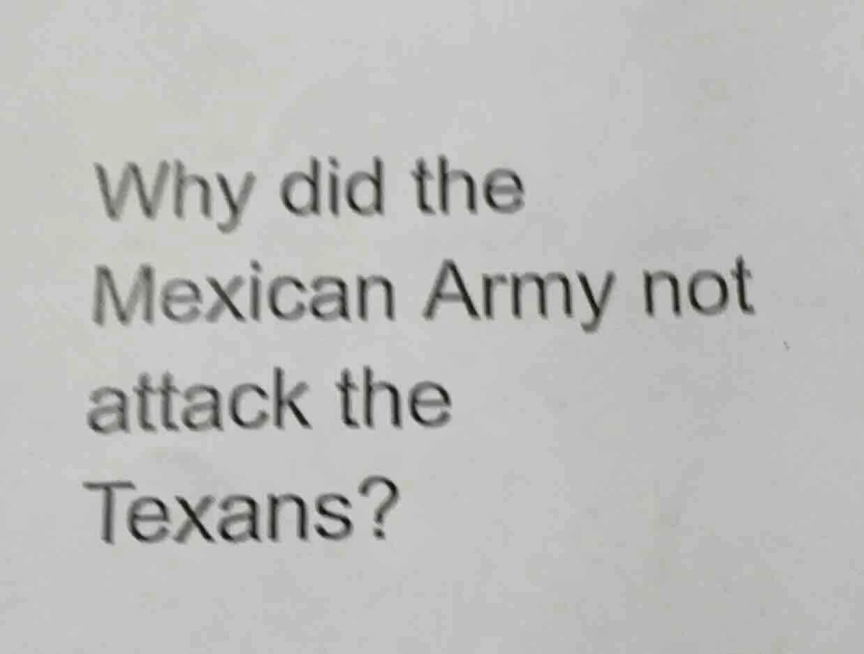 why did the mexican army not attack the texans?