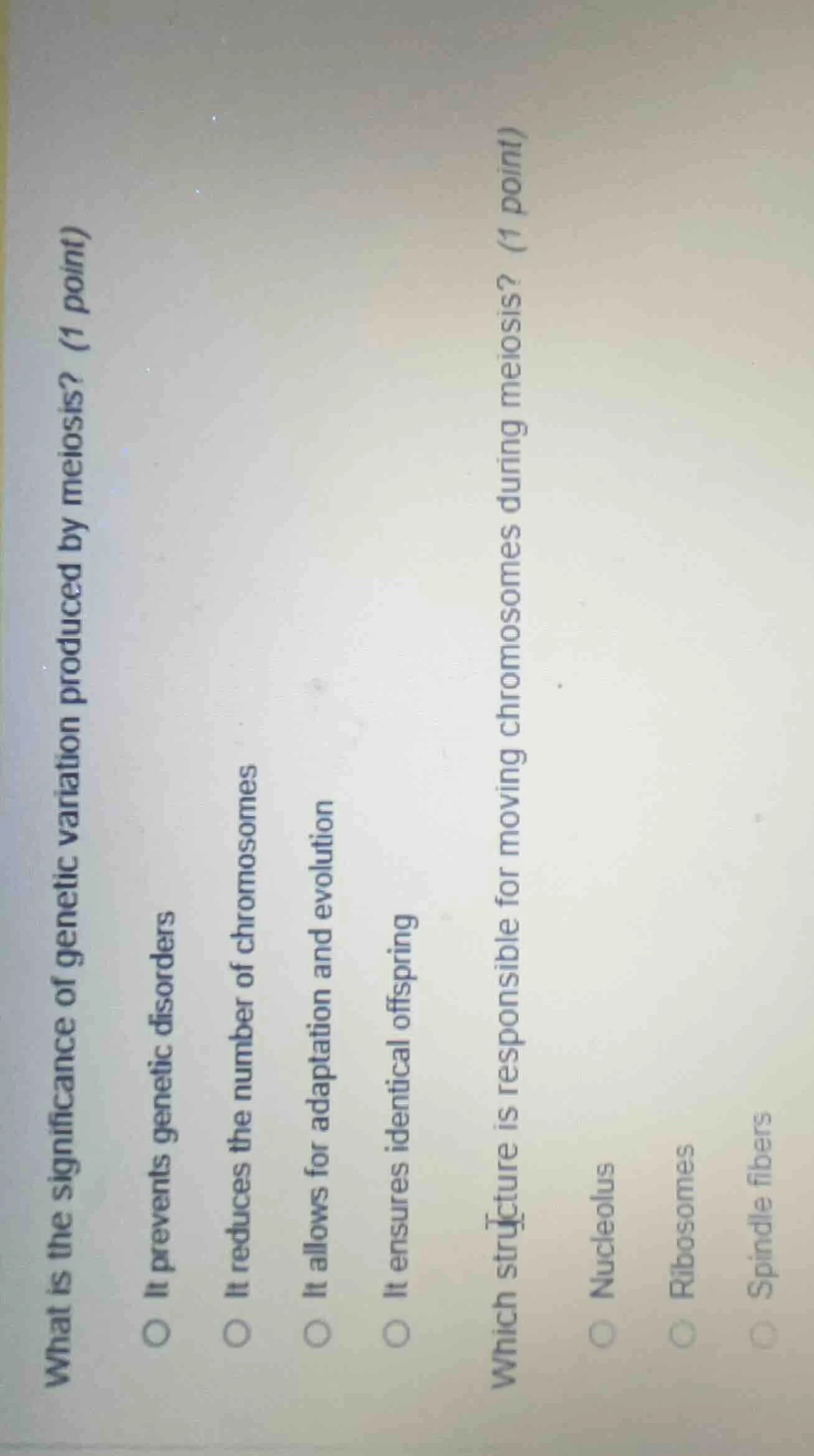 what is the significance of genetic variation produced by meiosis? (1 p…