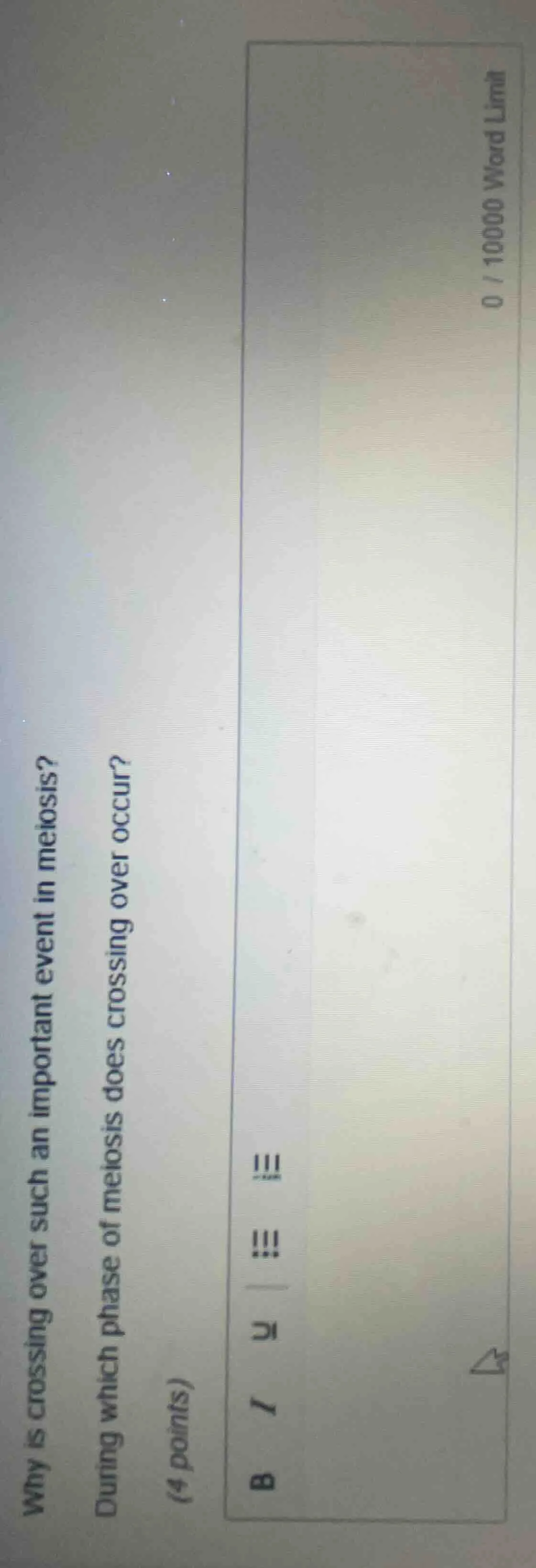 why is crossing over such an important event in meiosis? during which p…