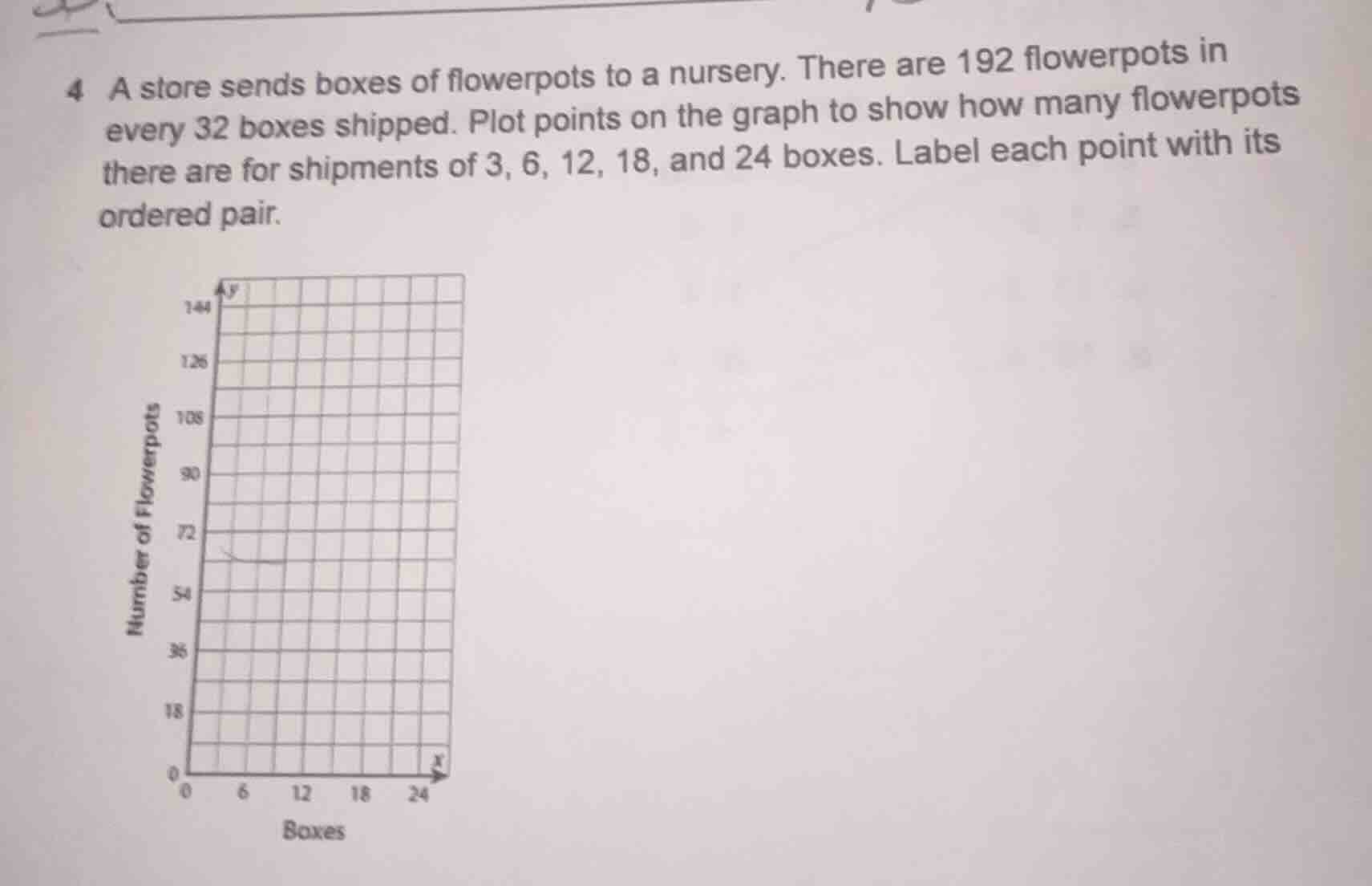 4 a store sends boxes of flowerpots to a nursery. there are 192 flowerp…