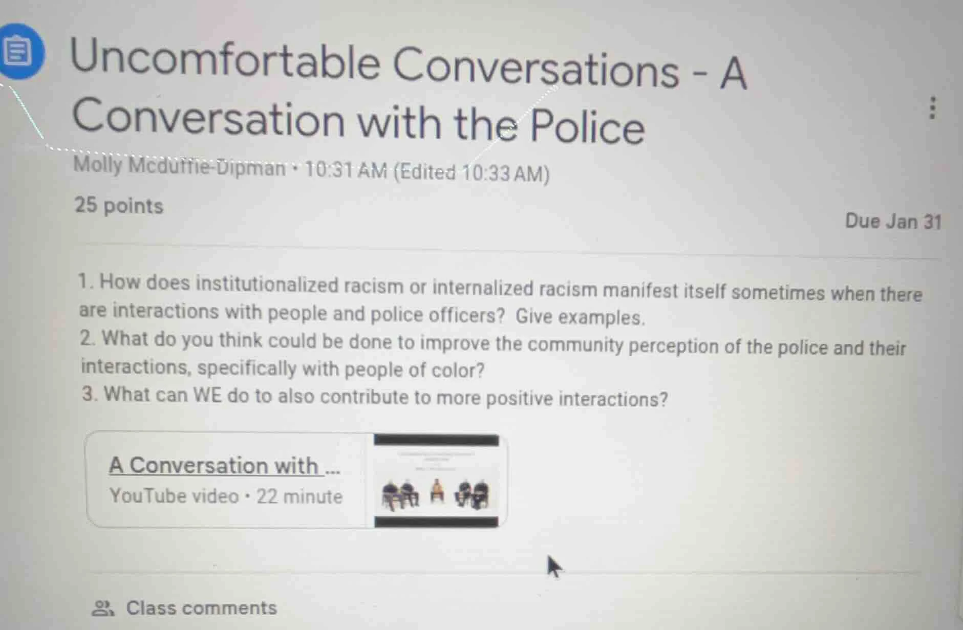 uncomfortable conversations - a conversation with the police molly mcdu…