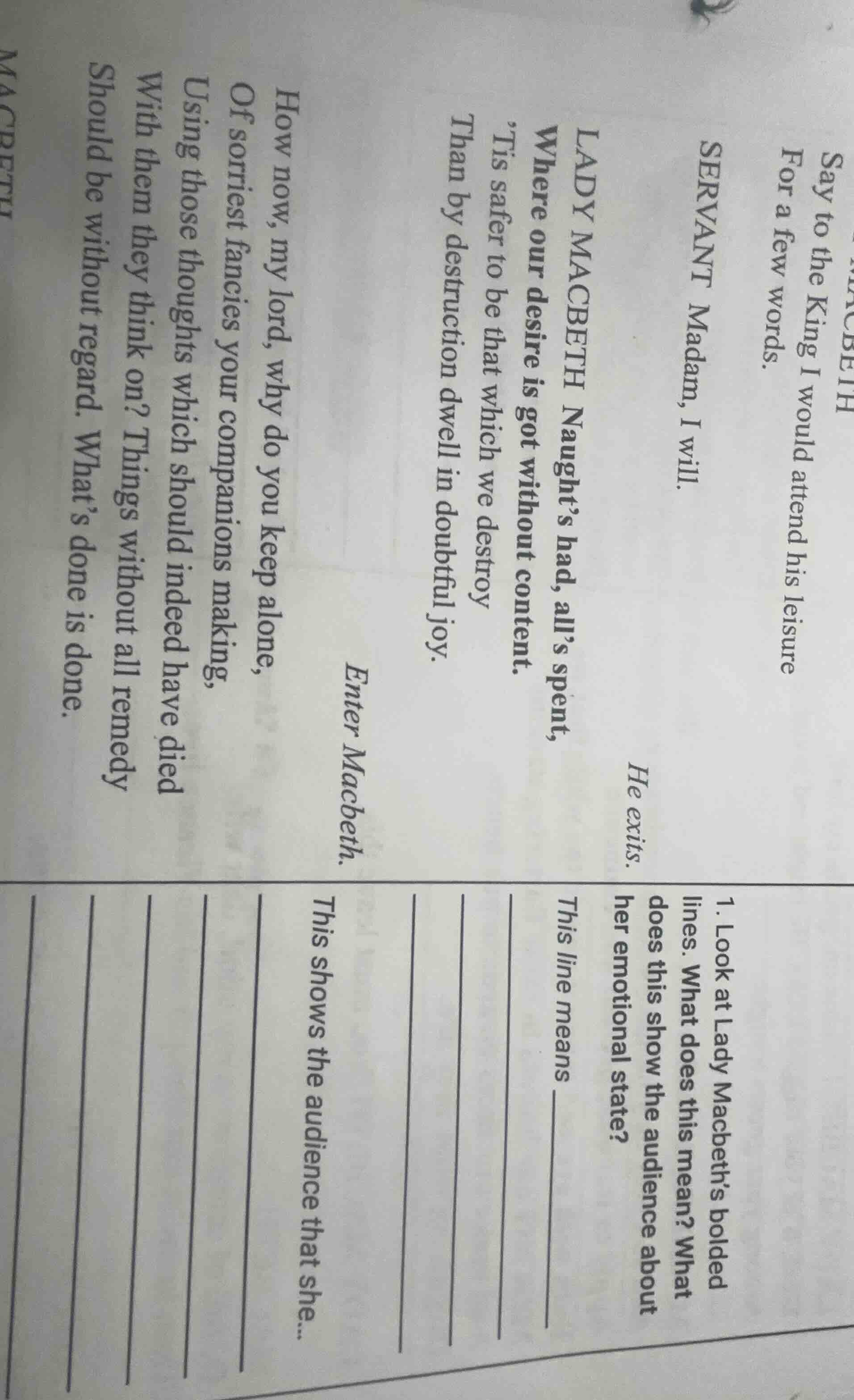 say to the king i would attend his leisure for a few words. servant mad…