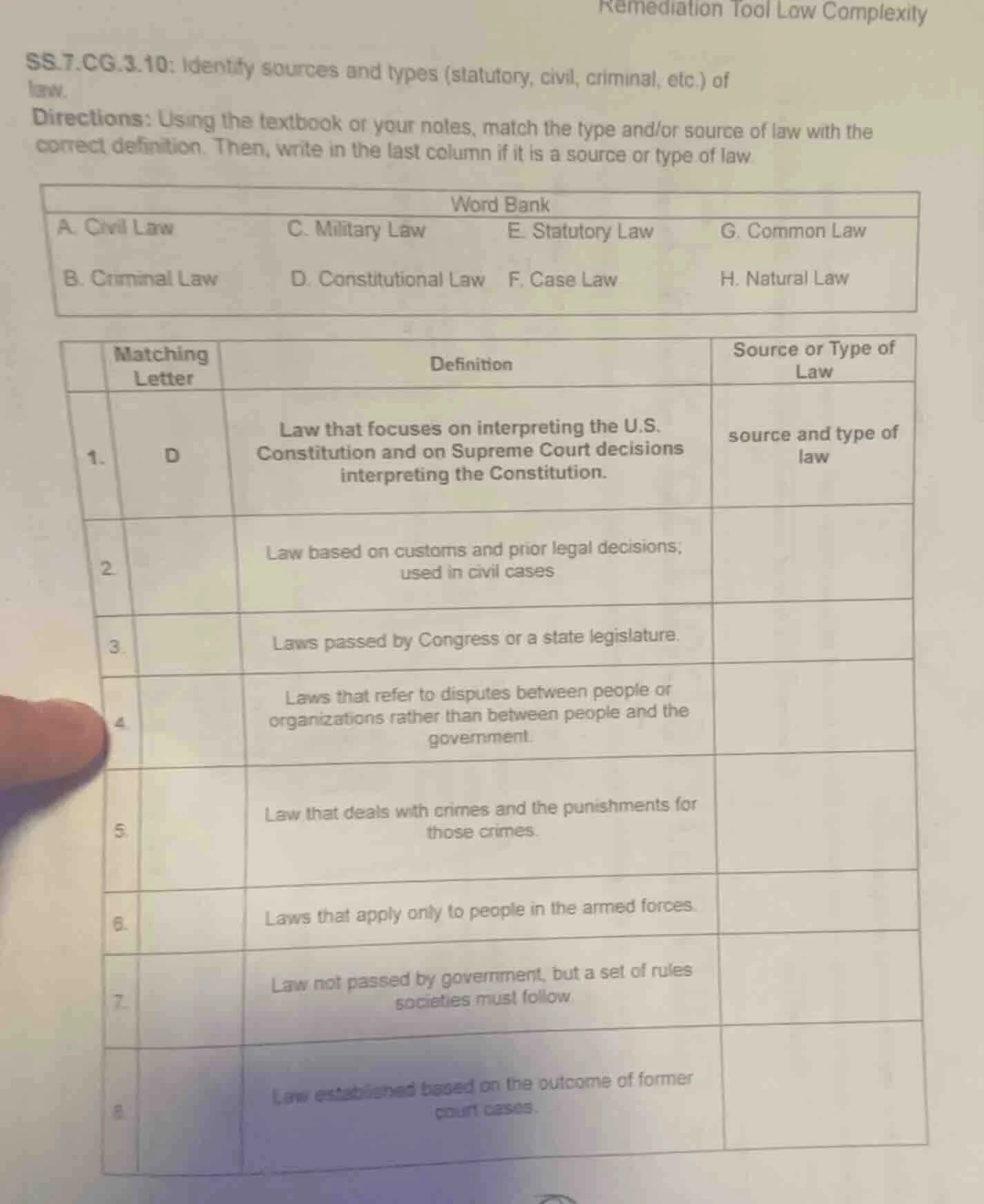 remediation tool low complexity ss.7.cg.3.10: identify sources and type…