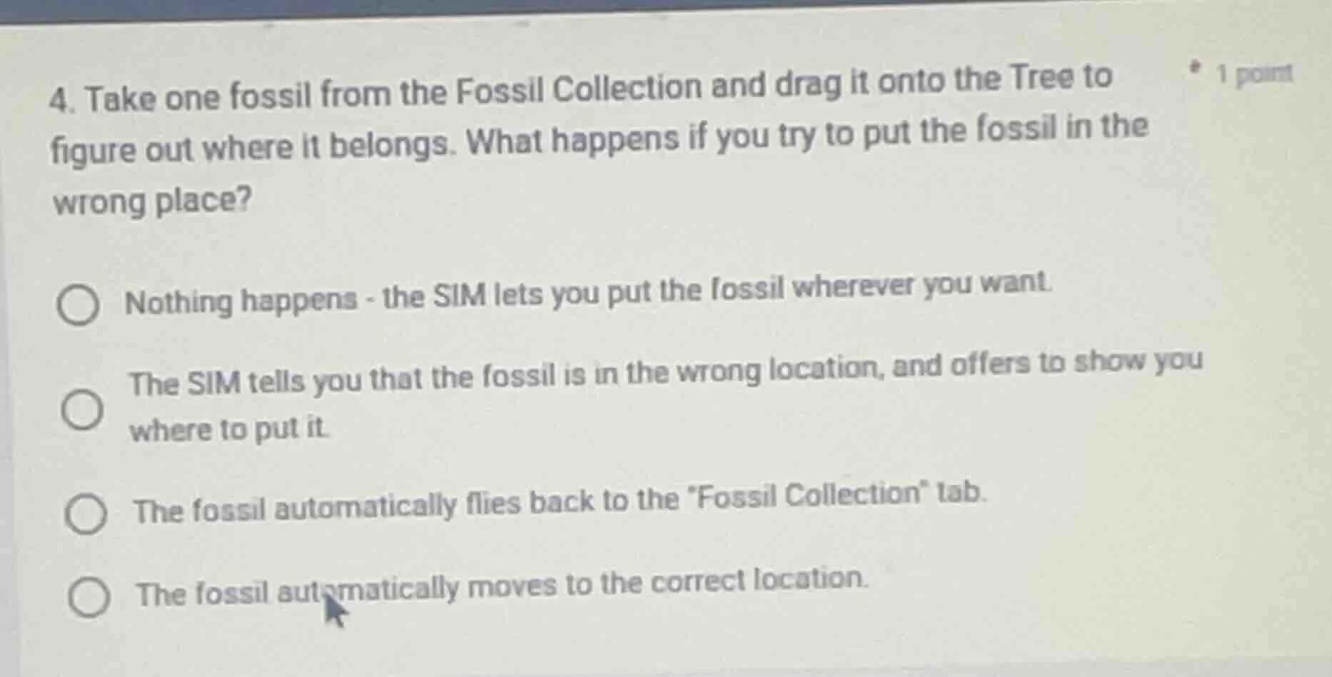 4. take one fossil from the fossil collection and drag it onto the tree…