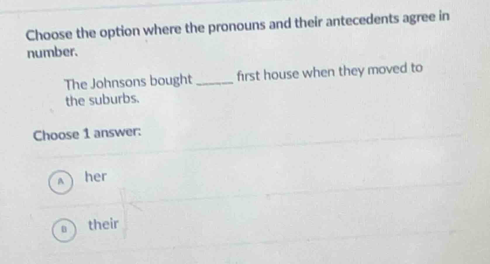 choose the option where the pronouns and their antecedents agree in num…