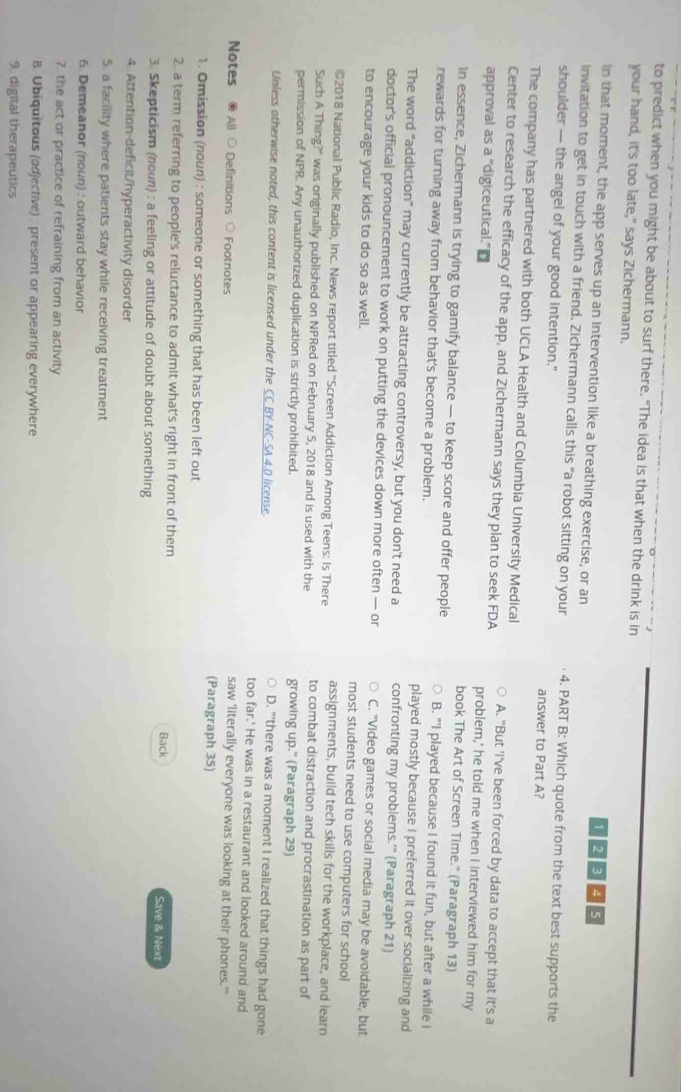 4. part b: which quote from the text best supports the answer to part a…