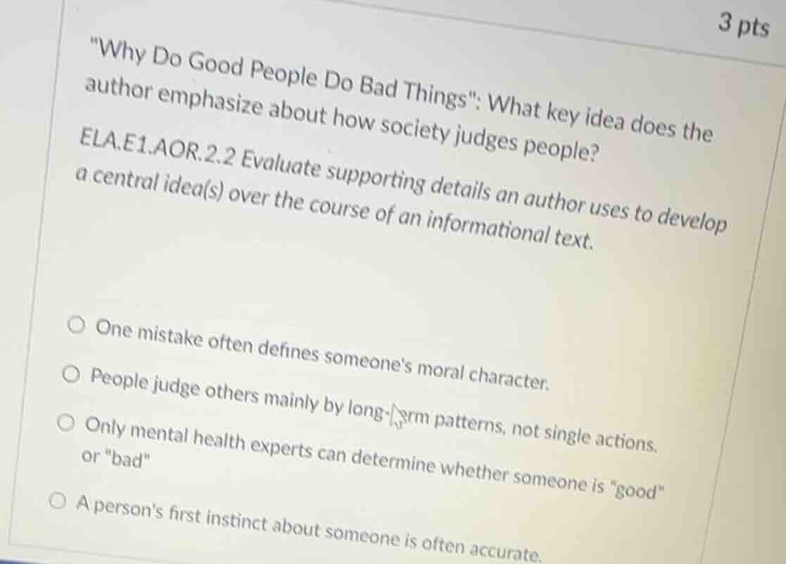 \why do good people do bad things\: what key idea does the author empha…