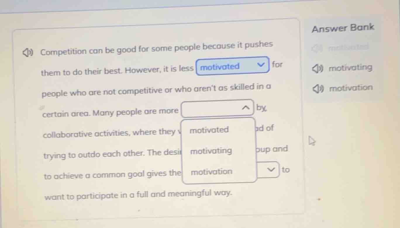 competition can be good for some people because it pushes them to do th…