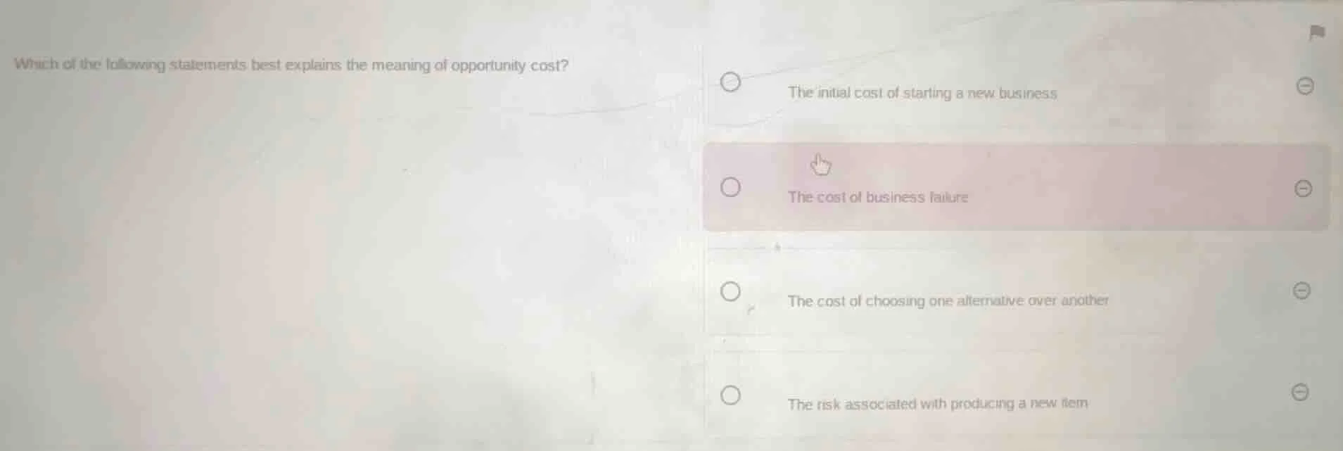 which of the following statements best explains the meaning of opportun…