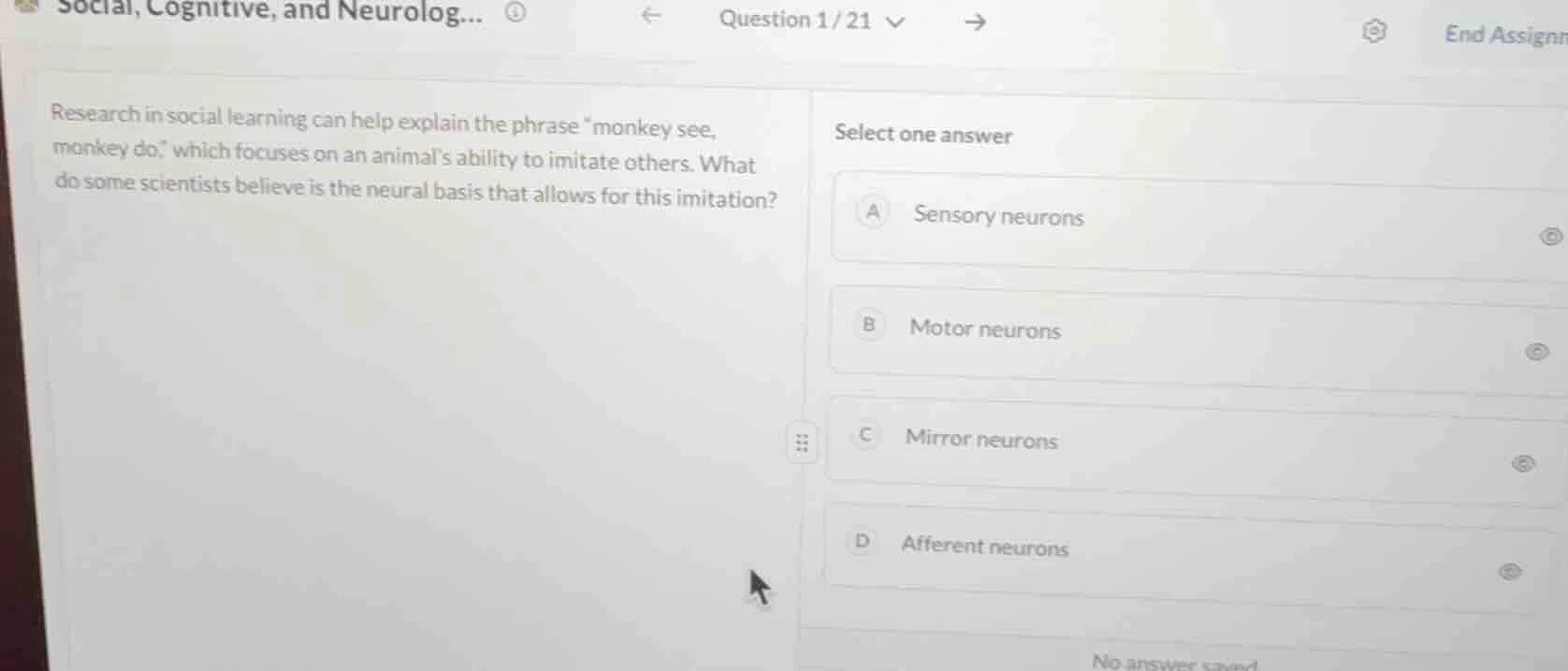 research in social learning can help explain the phrase \monkey see, mo…