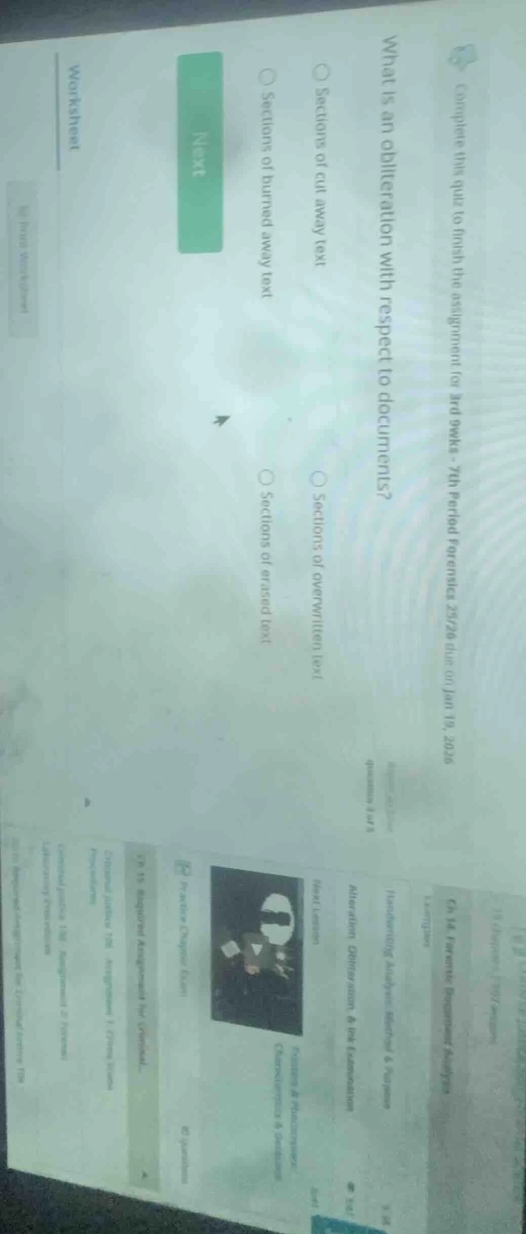 what is an obliteration with respect to documents? sections of cut away…