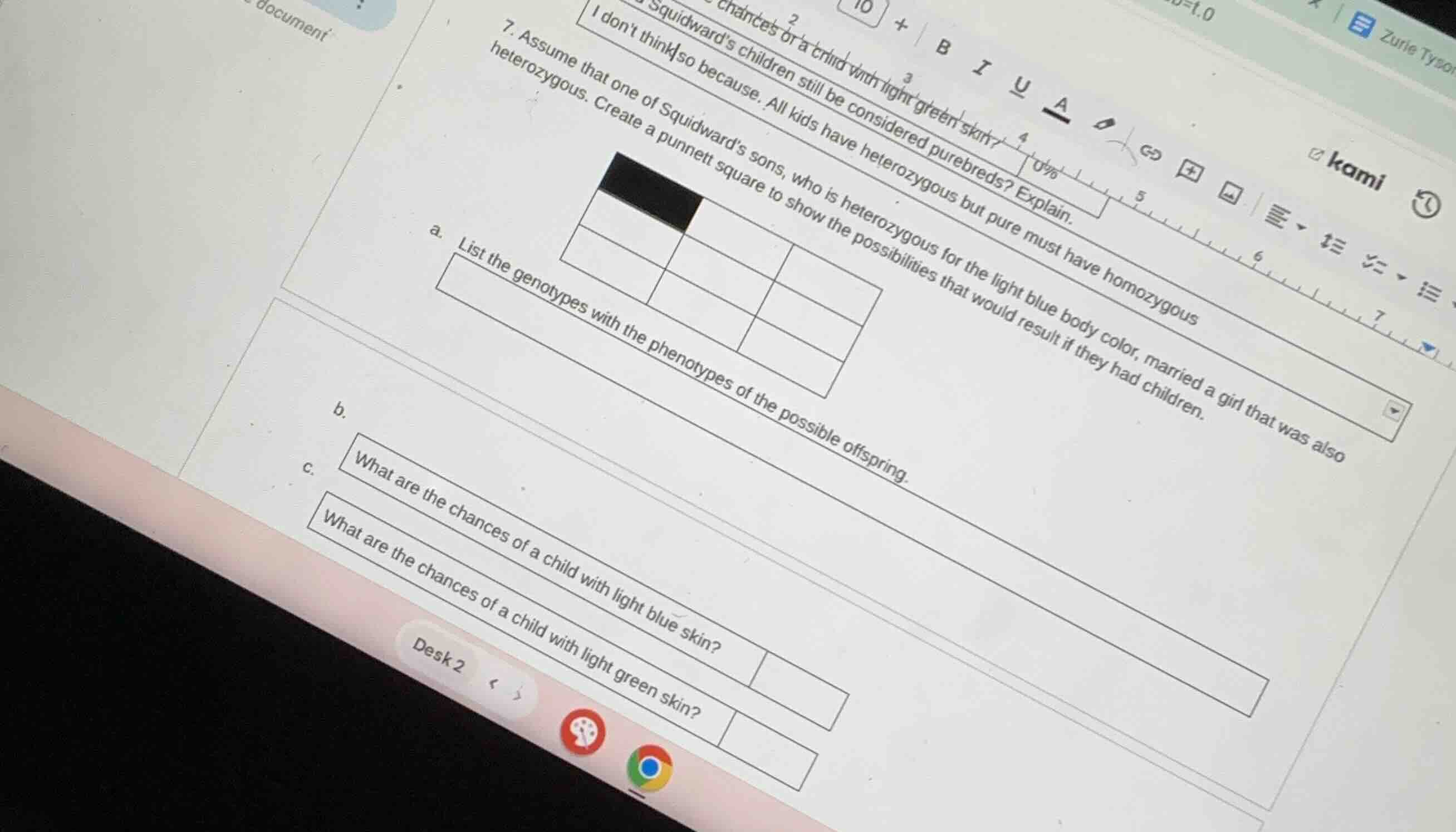 7. assume that one of squidward’s sons, who is heterozygous for the lig…
