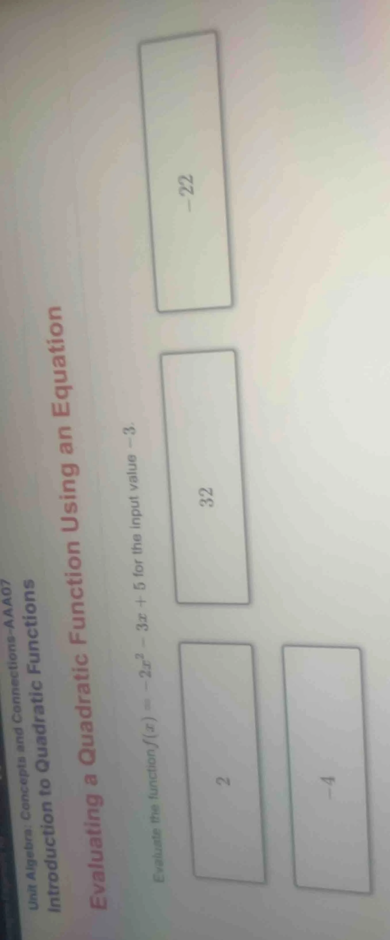 unit algebra: concepts and connections - aaa07 introduction to quadrati…